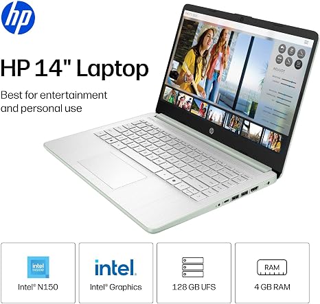 HP Essential Laptop 2026, Intel CPU, 128GB Storage, Office 365, Windows 11