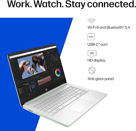 HP Essential Laptop 2026, Intel CPU, 128GB Storage, Office 365, Windows 11