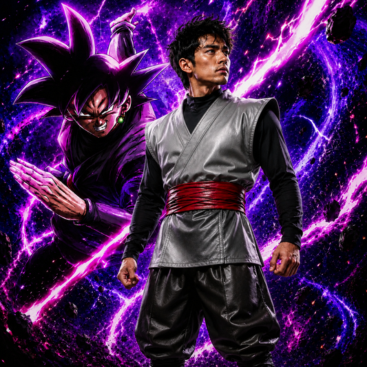 Anime Inspired Goku Black Leather Cosplay Costume - Premium Handcrafted Unisex Dragon Ball Super Outfit