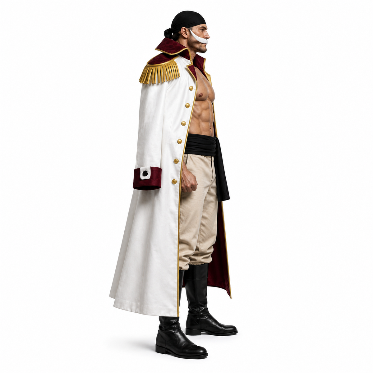 Anime Inspired Whitebeard Leather Captain Coat - Premium One Piece Edward Newgate Cosplay Trench Coat
