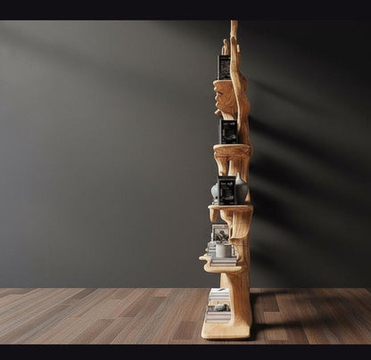 Tree Bookshelf Floor Standing - Unique Wooden Display Rack for Living Room