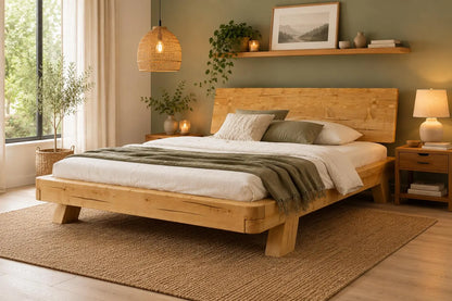 Thalia | Spruce Bedframe | Mid - Century Modern