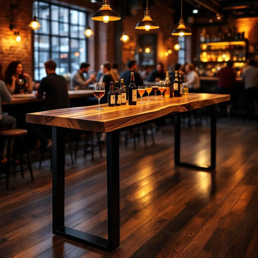 Live Edge Bar Table | Solid Wood Walnut | Handmade in the USA | Pub Table | Tall Table | Customizable Sizes!